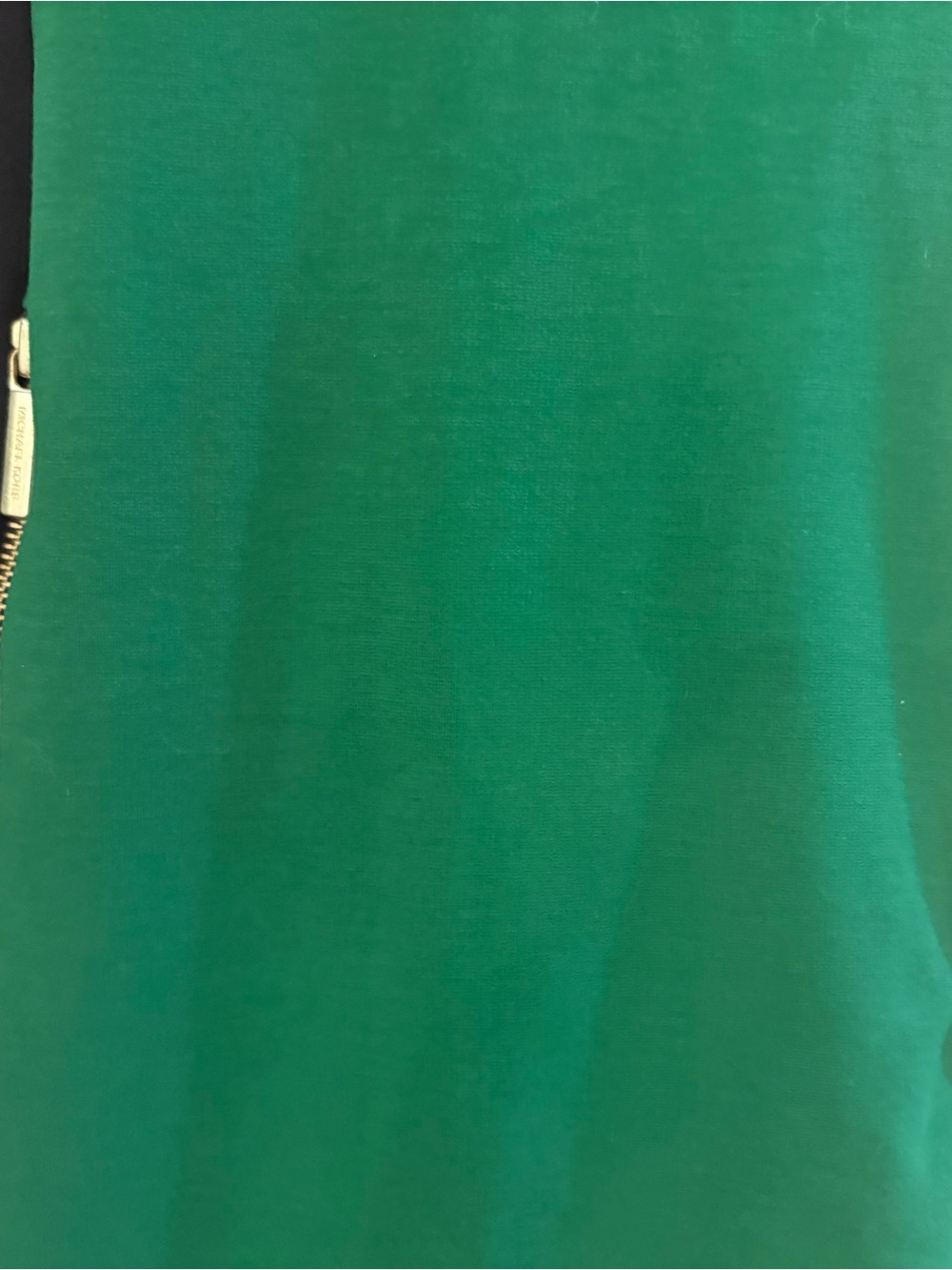 Michael Kors Green and Black Sleeveless Sheath Dress with Gold Zips - Picture 3 of 4
